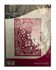 Dawn Bibby designs A4 stencil Filigree Fanciness