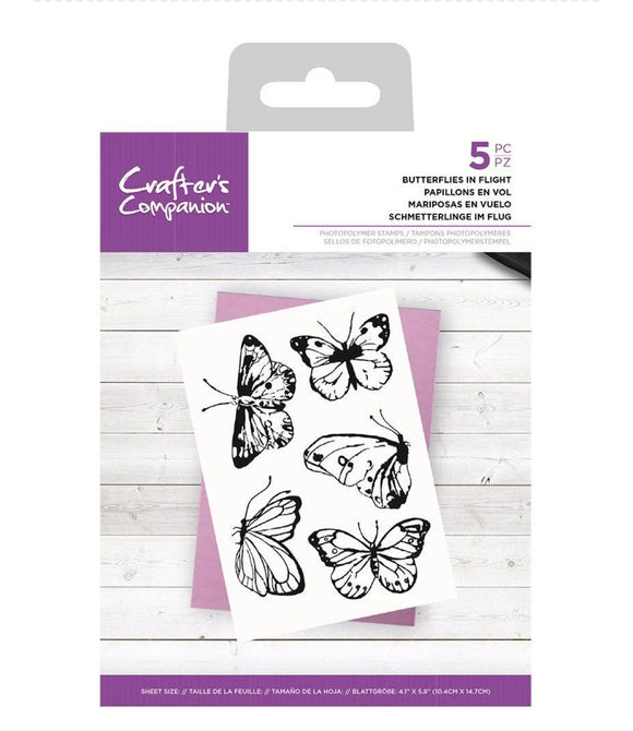 Crafters companion stamp Butterflies in flight