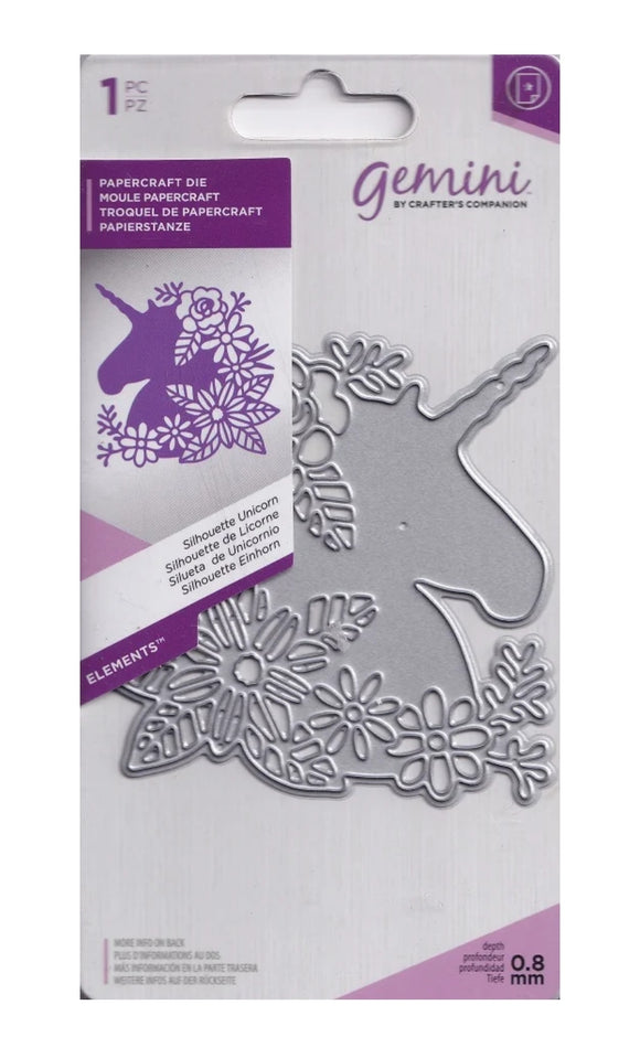 Gemini die silhouette unicorn