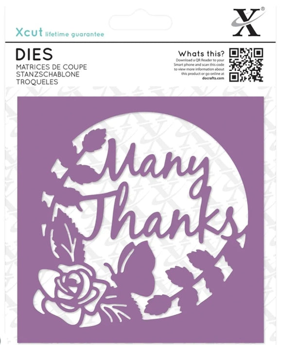 Xcut die Many thanks topper