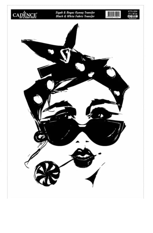 Cadence black & white fabric transfer KTS-006