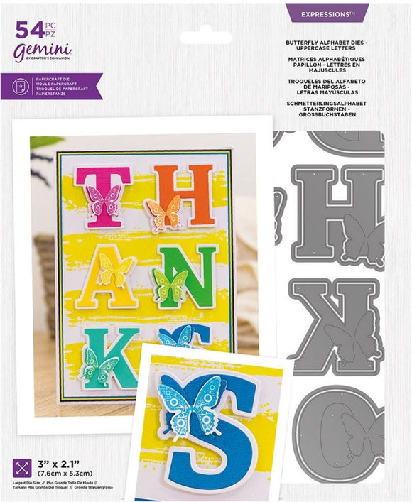GEMINI EXPRESSIONS DIE ~ BUTTERFLY ALPHABET UPPERCASE LETTERS