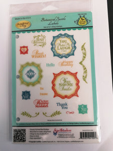 Justrite cling stamp Botanical swirls labels