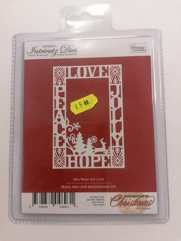Couture Creations intricutz dies Peace & love background
