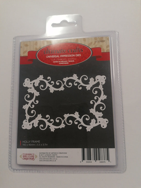 Ultimate crafts universal impression dies Holly frame
