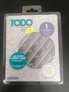 TODO letterpress & hotfoil plate All over candy cane