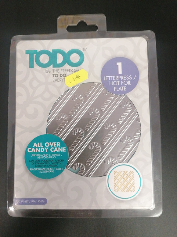 TODO letterpress & hotfoil plate All over candy cane