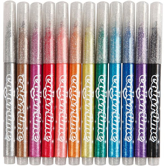 Colortime 12 glitter markers