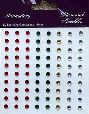 Hunkydory Diamond Sparkles 80 4mm Festive Gemstones Self-Adhesive Rhinestones