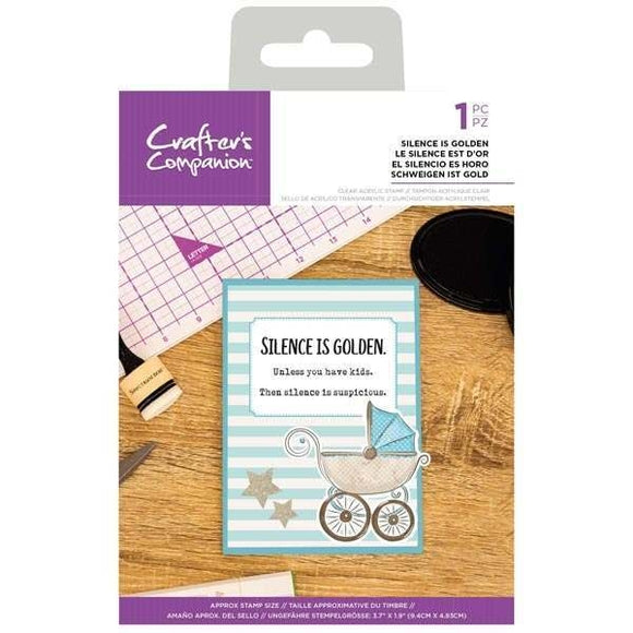 Crafters companion stamp SILENC IS GOLDEN