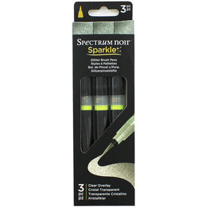 Spectrum Noir Sparkle glitter brush pens 3 x crystal clear
