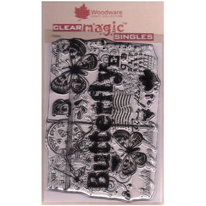 Woodware craft collection clear magic stamp Butterfly Collage