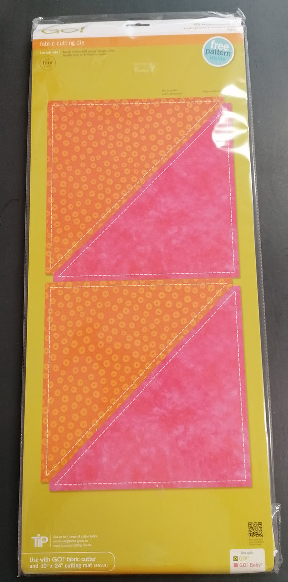 GO! Accuquilt half square 8