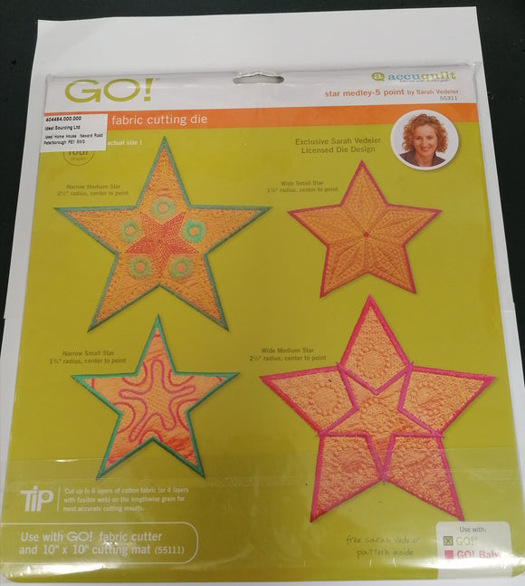 GO! Accuquilt star medley 5 point die 55311