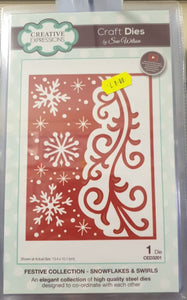 Sue Wilson die Snowflake and swirls