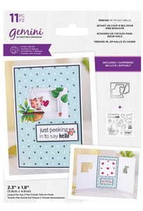 Gemini stamp and die set Peeking in to say hello