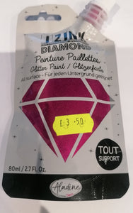 IZINK DIAMOND glitter paint Fuschia