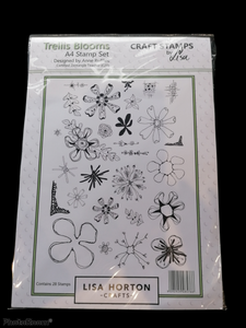 Lisa Horton A4 stamp set Trellis blooms