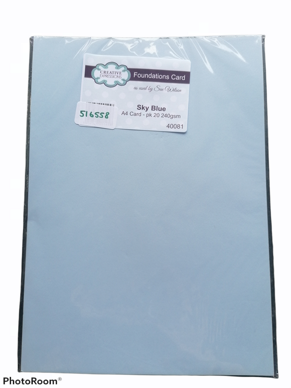 Creative expressions Foundation A4 card. pk 20 240gsm SKY BLUE