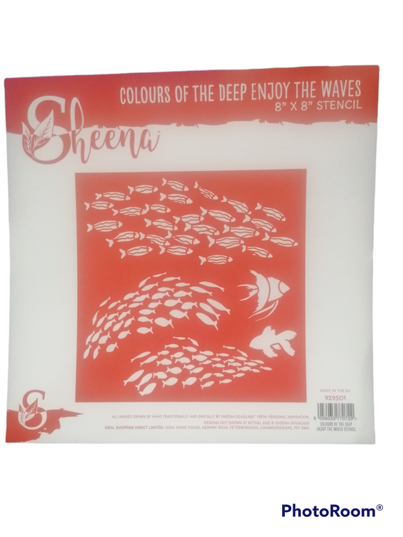 Sheena 8x8 stencil ENJOY THE WAVES