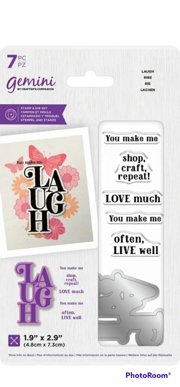 Gemini stamp & die set LAUGH