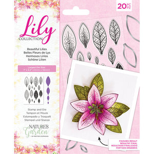 Crafters companion stamp & die set Lily collection BEAUTIFUL LILIES