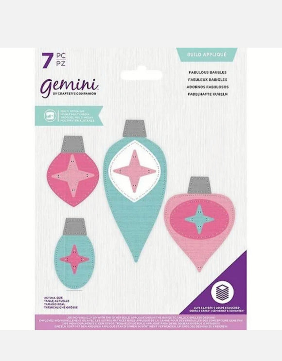 Gemini Fabulous Baubles Build Appliqué Multi Media Die