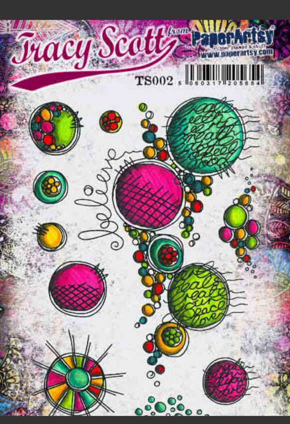 PaperArtsy Tracy Scott TS002 - A5 Cling Rubber Stamp Set
