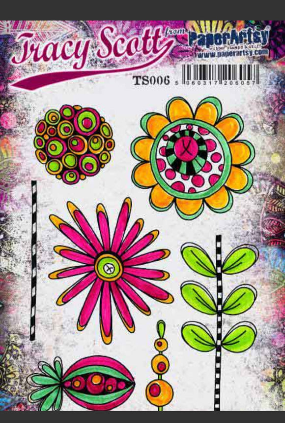 PaperArtsy Tracy Scott TS006 A5 Cling Rubber Stamp Set
