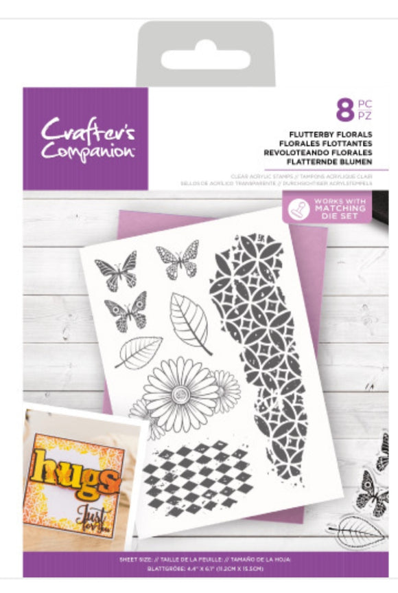 Gemini stamp Flutterby florals