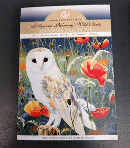 pollyanna pickering wild birds collection decoupage popper pad  80 x A6 decoupage sheets