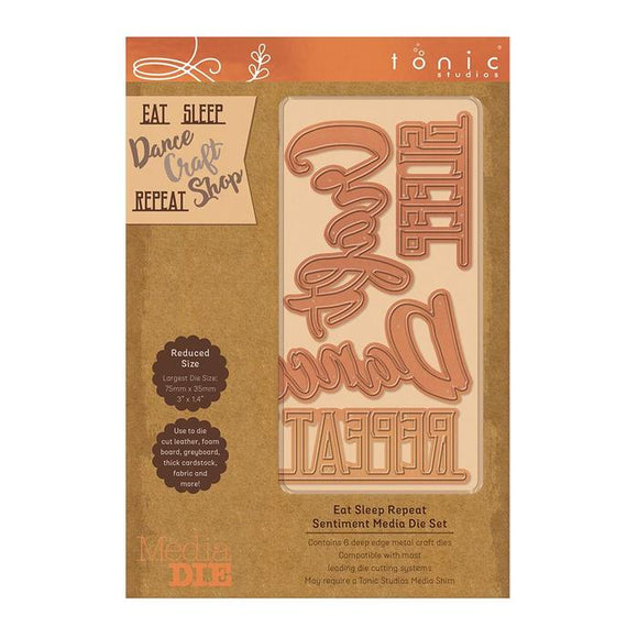 TONIC STUDIOS MEDIA DIE SET EAT SLEEP REPEAT | SET OF 6