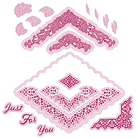 Carnation Crafts Dies - Half and Half Diamond Set