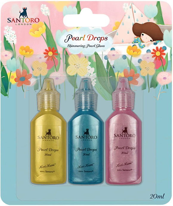 Santoro London Pearl Drops Shimmering Pearl Glues - Set Of 3