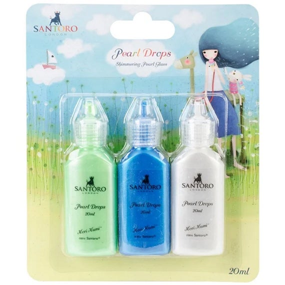 Santoro London Pearl Drops Shimmering Pearl Glues - Set Of 3 beyond the sea