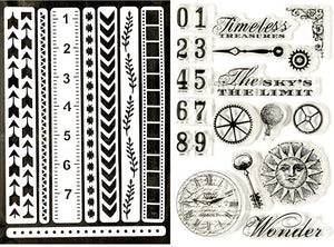 Border Strips Stamp & Adhesive Stencils set by Art-C
