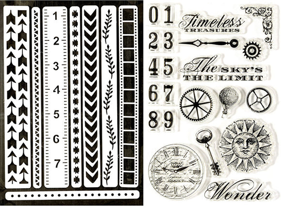 Border Strips Stamp & Adhesive Stencils set by Art-C